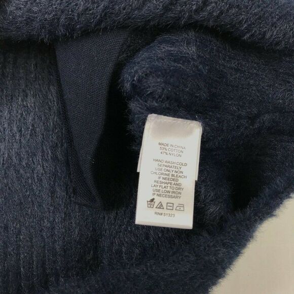 1. State Womens Full Zip Cardigan Long Sleeve Eyelash Knit Sweater Blue M Medium - Picture 8 of 10